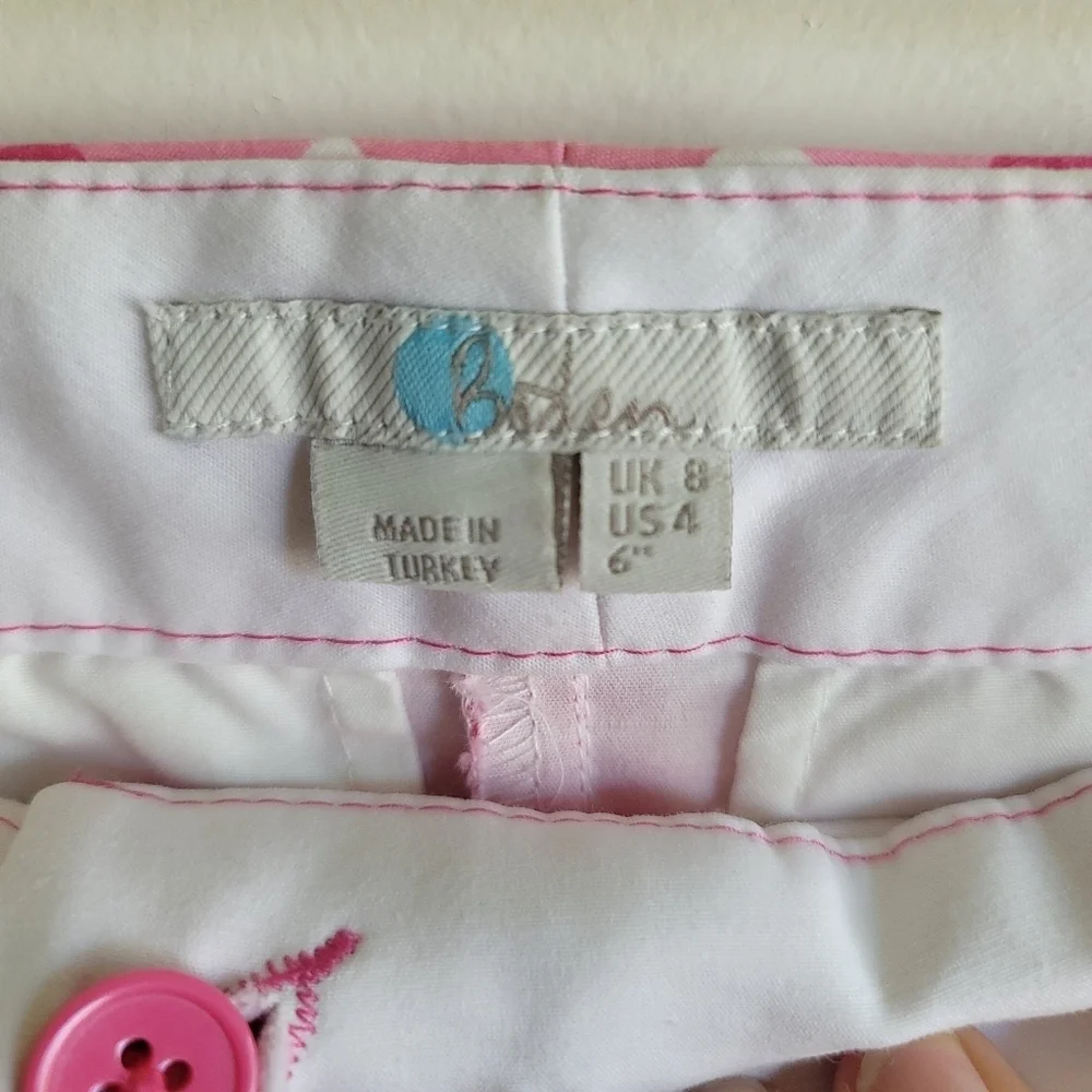 Boden, RIVIERA‎ Gingham Check Chino Shorts, Pink and White, Size US 4 - Picture 6 of 6